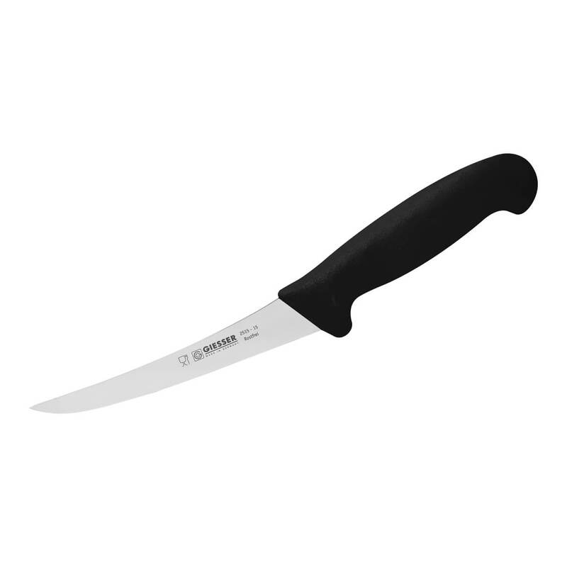 Giesser Boning Knife, 15cm (6) Curved, Narrow, Stiff - Black