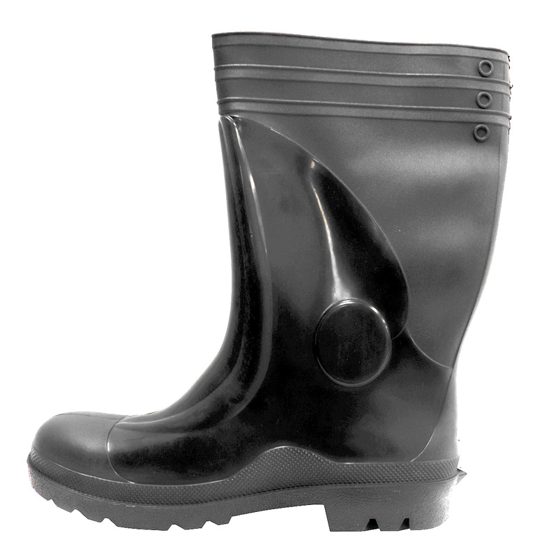 Black PVC Gumboots, Safety-Toe Size 16