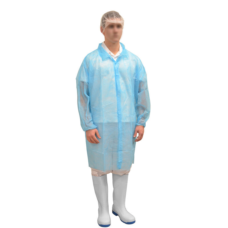 Blue Disposable Labcoat - Velcro Closure