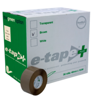 e-tape Acrylic Packaging Tape, 50mm x 150m, Brown