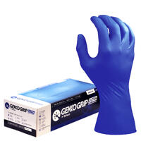 Gekko Grip Ultra Nitrile Gloves, Dark Blue, Long Cuff (Medium) 100/pk